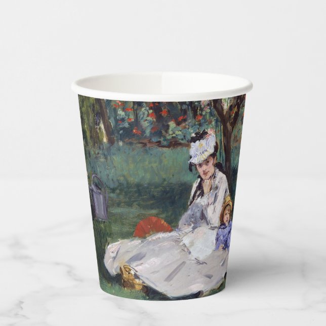 Vasos De Papel Edouard Manet - La familia Monet en su jardín (Izquierda)