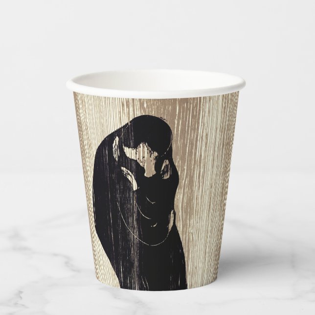 Vasos De Papel Edvard Munch - El beso IV (Anverso)