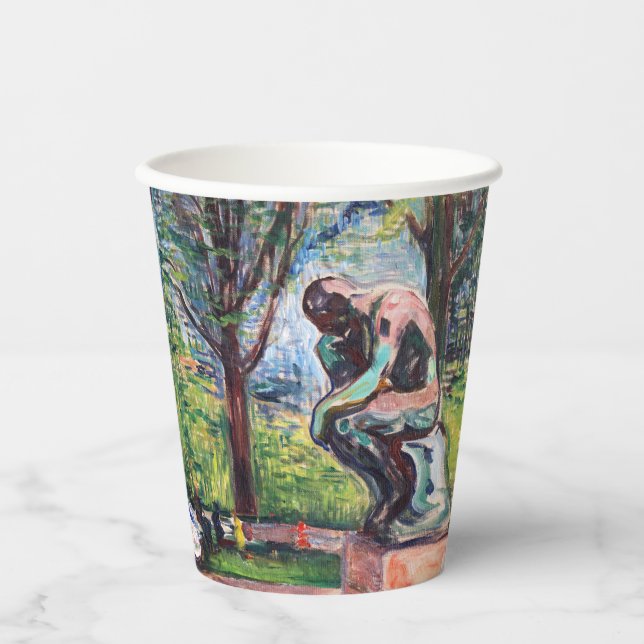 Vasos De Papel Edvard Munch - El pensador de Rodin (Anverso)
