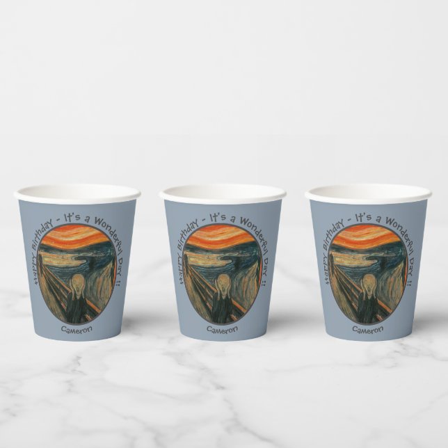 Vasos De Papel Edvard Munch La Colección Elementos De La Fiesta D (Multi)