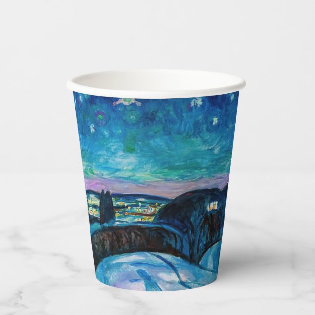 Vasos De Papel Edvard Munch - Noche Starry 1922 (Anverso)