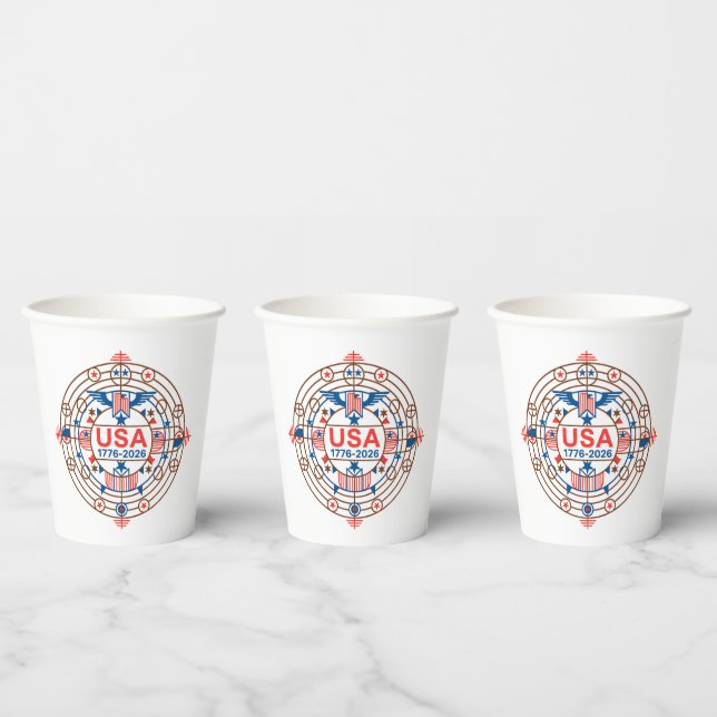 VASOS DE PAPEL EE.UU. 1776-2026 (Multi)