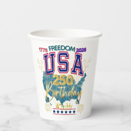 VASOS DE PAPEL EE. UU. 250 AÑOS DE LIBERTAD