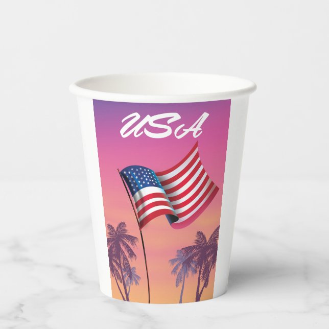 Vasos De Papel EE. UU. Barras y estrellas (Anverso)