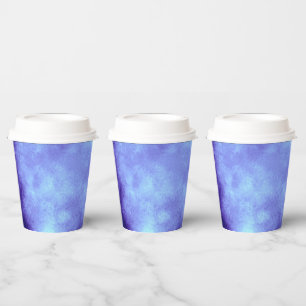 Vasos De Papel Efecto de nube de tormenta de estilo Azul