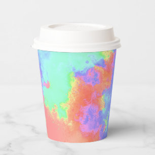 Vasos De Papel Efecto salpicador de pinturas arcoiris