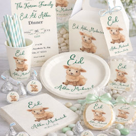 Vasos De Papel Eid Al Adha beige oveja cena linda 