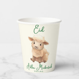 Vasos De Papel Eid Al Adha beige oveja cena linda 