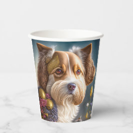 Vasos De Papel Ein süßer Hund mit Goldschmuck