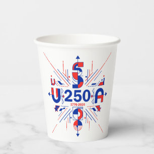 Vasos De Papel El 250 aniversario de Estados Unidos
