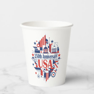 Vasos De Papel El 250 aniversario de Estados Unidos