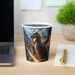 Vasos De Papel "El aliento de Inferno: la llama del dragón"