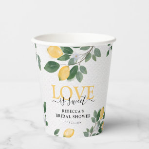 Vasos De Papel 'El amor es dulce' Limón y Verdor Despedida de sol