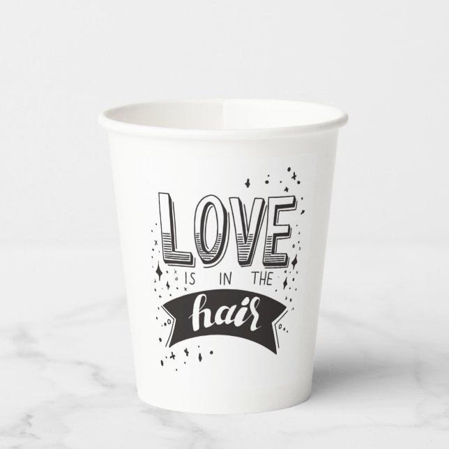 Vasos De Papel El Amor Está En El Pelo (Izquierda)
