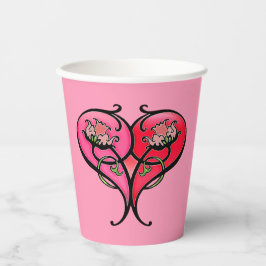 Vasos De Papel El amor está en flor