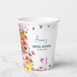 Vasos De Papel el amor está en flor colorido jardín de bodas de f