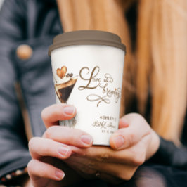 Vasos De Papel El amor está preparando la ducha de novia Espresso