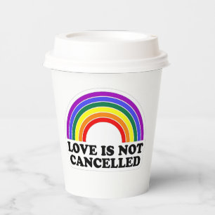Vasos De Papel El amor no se cancela el mes del orgullo LGBT arco