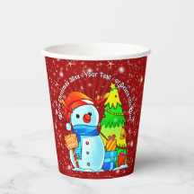 El árbol de navidad de Snowman presenta el texto d