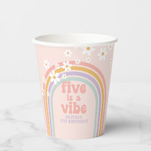 Vasos De Papel El arcoiris cinco es el quinto cumpleaños de Vibe