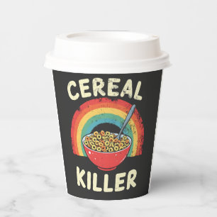 Vasos De Papel El asesino de cereales para los hombres y la comid