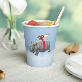 Vasos De Papel El asombroso vuelo de Rocket Hippo