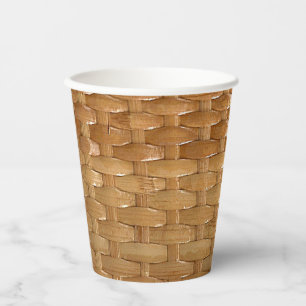 Vasos De Papel El aspecto de la textura de tejado de mimbre de la