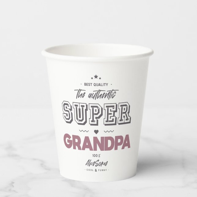 Vasos De Papel El auténtico superabuelo (Anverso)