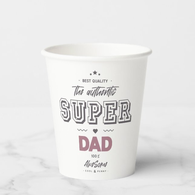 Vasos De Papel El auténtico superpapá (Anverso)