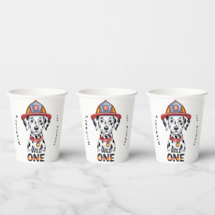 Vasos De Papel El bombero Dalmatian Wild One Primer Fiesta de cum