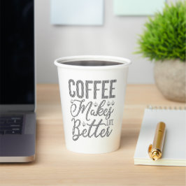 Vasos De Papel El café mejora la vida