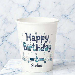 Vasos De Papel El "Capitán de la Fiesta" Personalizado