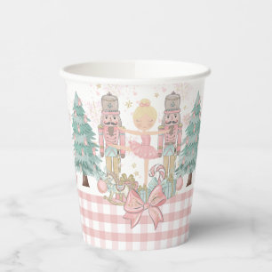 Vasos De Papel El Cascanueces Ballet Rosa Pastel Navidad Rubio