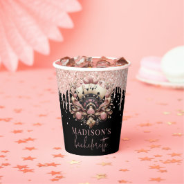 Vasos De Papel El casino negro de lujo Bachelorette personalizado