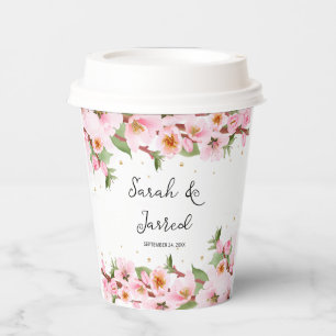 Vasos De Papel El cerezo japonés sakura florece en Asia