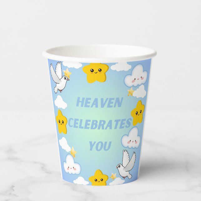 Vasos De Papel El cielo te celebra a ti cristiano (Anverso)