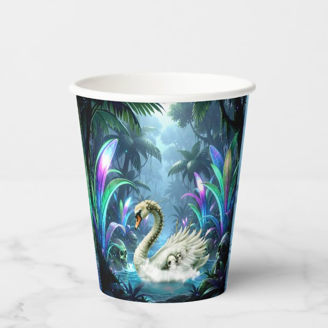 Vasos De Papel El Cisne de las Aguas Olvidadas.  (Anverso)