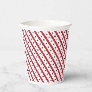 Vasos De Papel El Cojín decorativo Blanco II americano más patrió