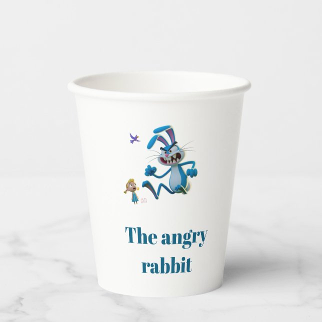 Vasos De Papel El conejo enfadado  (Anverso)