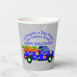 Vasos De Papel El Día de la Calabaza de Camiones de Halloween man