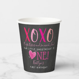 Vasos De Papel El día de San Valentín de abrazos y besos (XOXO)