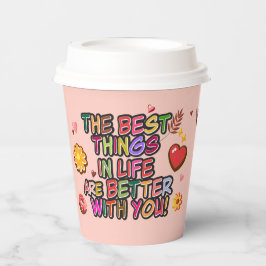 Vasos De Papel El día de San Valentín de aula no hace flor person