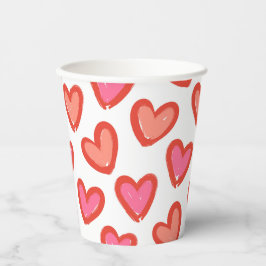 Vasos De Papel El día de San Valentín de los corazones de amor