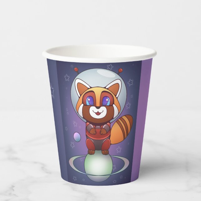 Vasos De Papel ¡El espacio Panda Chippy! (Anverso)