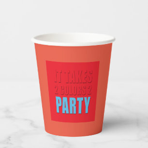 Vasos De Papel El fiesta se lleva la Copa del Papel Azul Rojo de 
