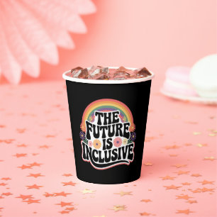 Vasos De Papel El Futuro es Bandera LGBTQ Arcoíris Inclusiva Gay