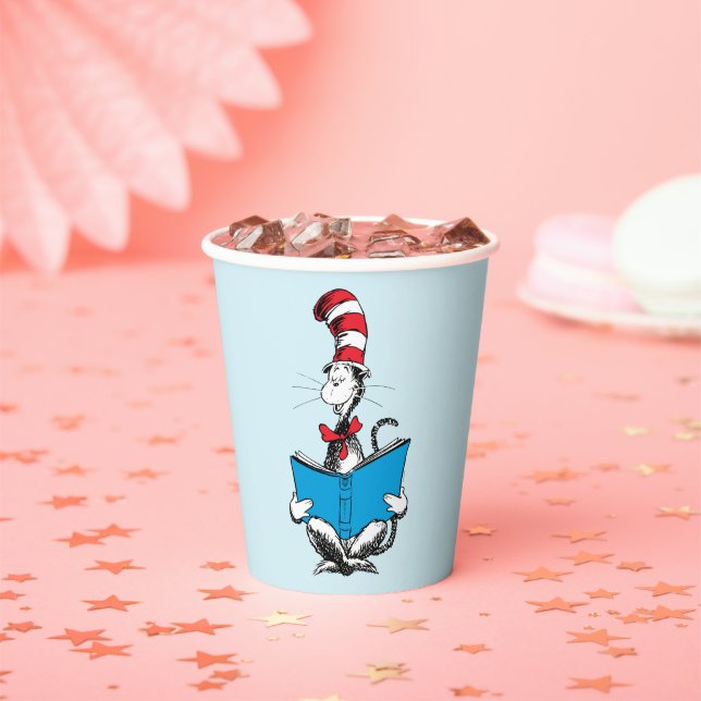 Vasos De Papel El gato en la lectura del Gorra (in situ)