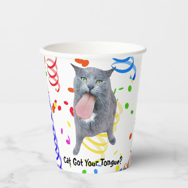 Vasos De Papel ¿El Gato Tiene Tu Lengua? Cuadros de papel (Anverso)