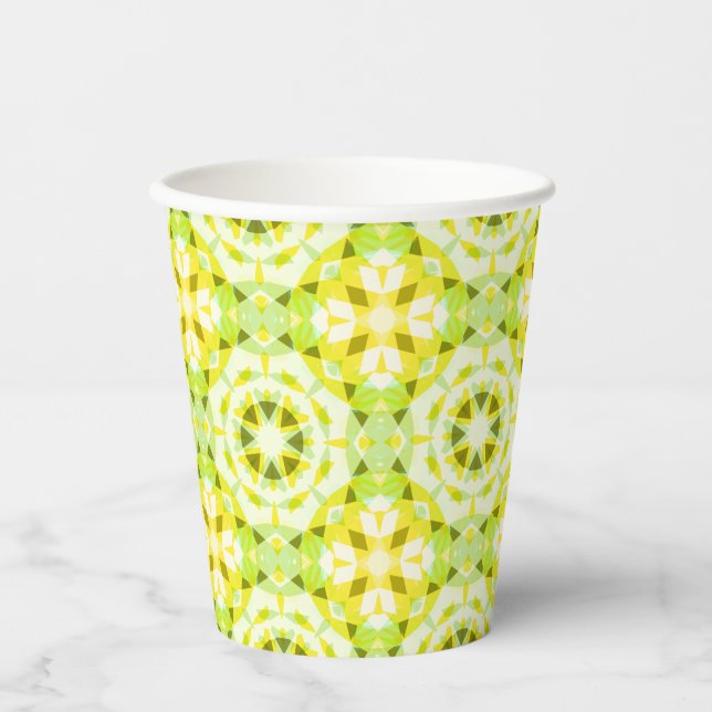 Vasos De Papel El género de la estrella verde amarillo brillante  (Anverso)