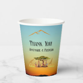 Vasos De Papel El género revela a los animales africanos